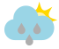 Nuboso con lluvia escasa