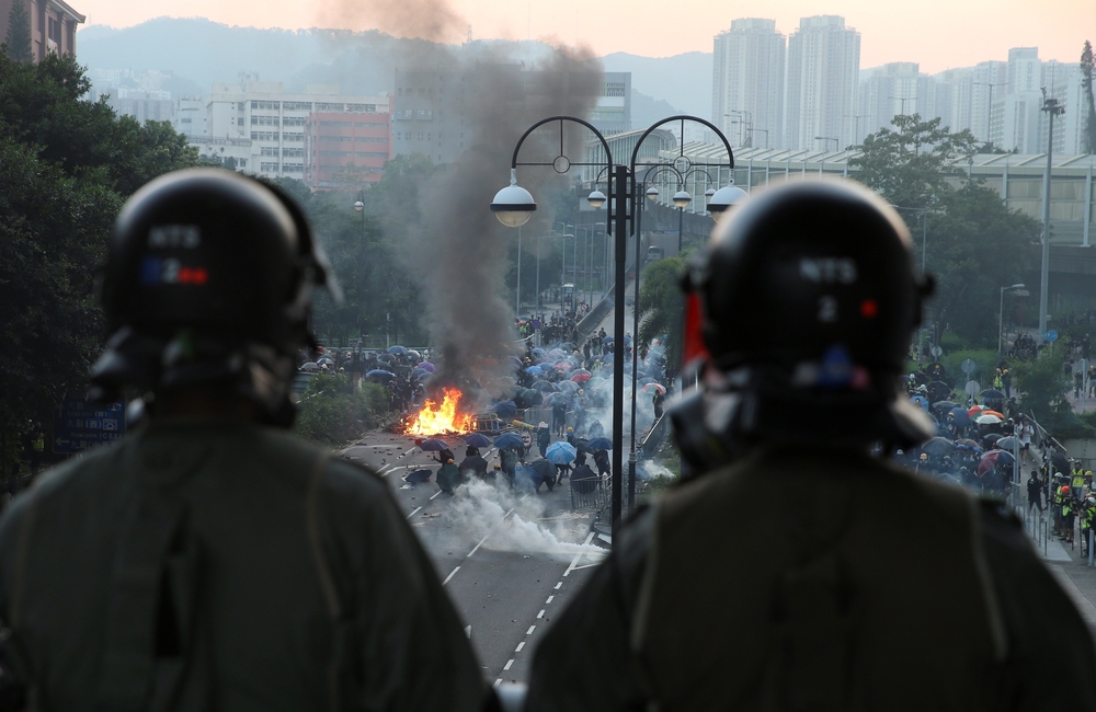 Anti-government protests during China's National Day in Hong Kong  / JEROME FAVRE