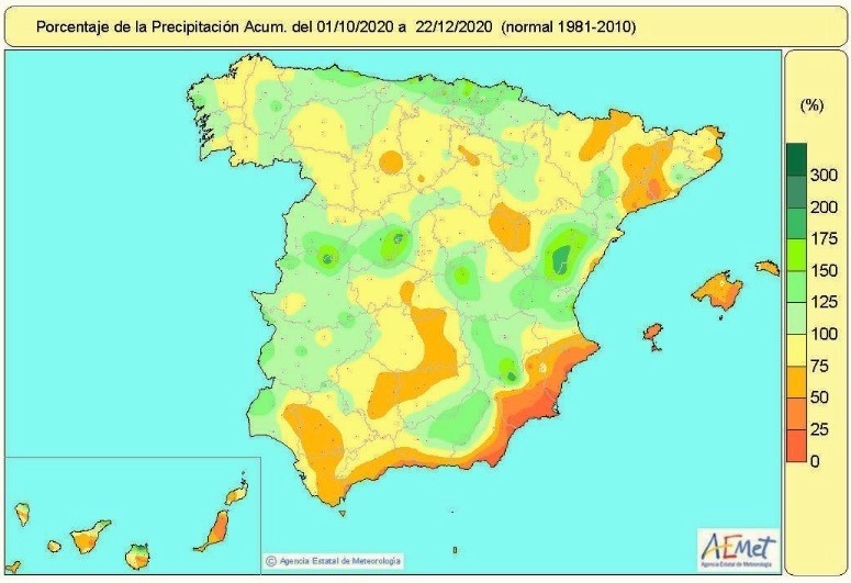 Más lluvias de las habituales en otoño al este de la región