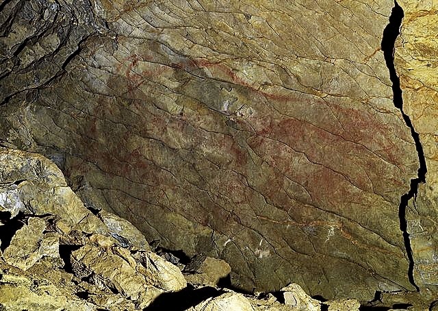 Grabado de la cueva de Altxerri (Gipuzkoa).