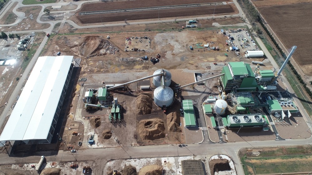 Vista aérea de la planta de biomasa de Ence 'Biollano', en Puertollano.