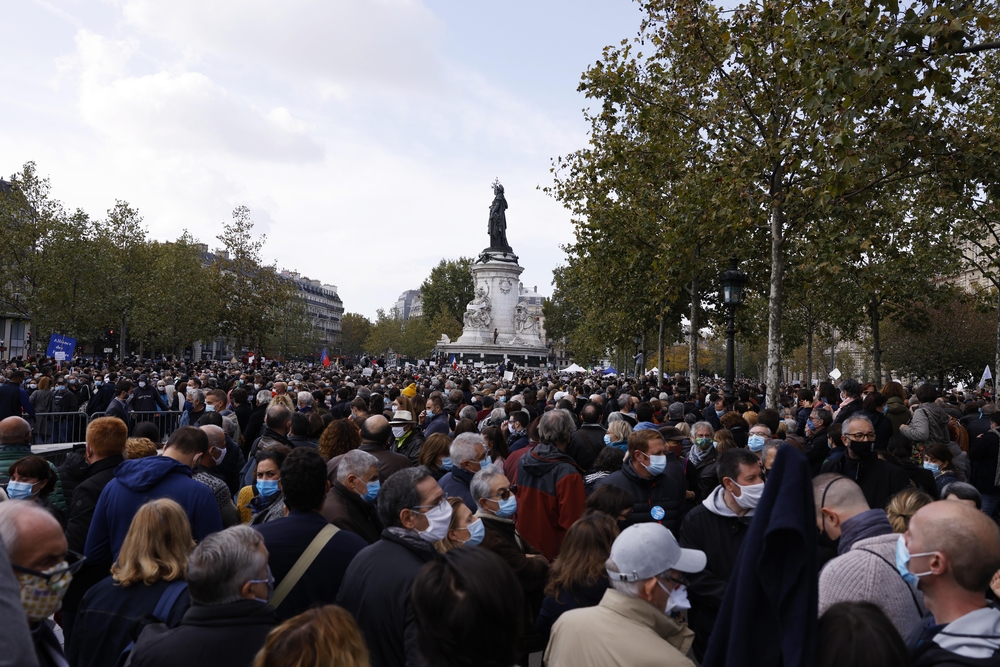 Demonstration against the killing of Samuel Paty  / YOAN VALAT