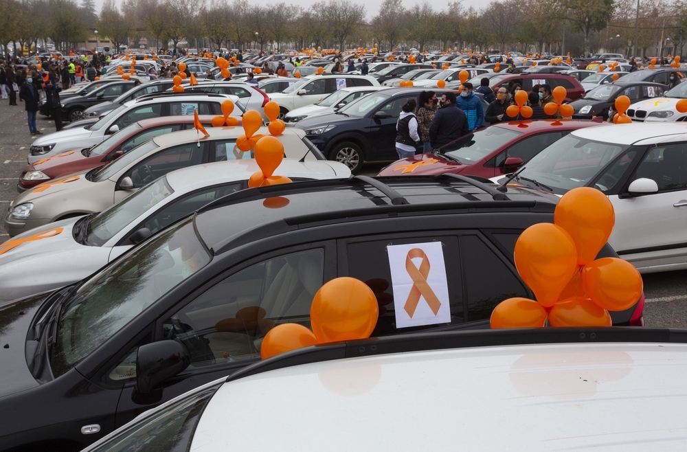 Una marea naranja de mil coches para frenar la ley Celaá