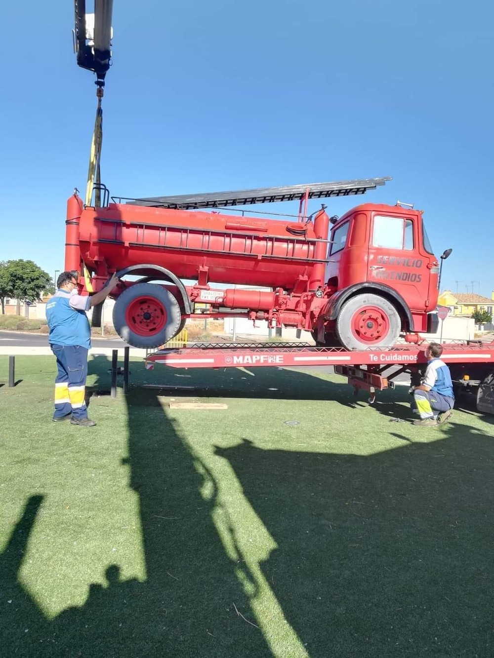 Manzanares retira el camión de bomberos para su repintado