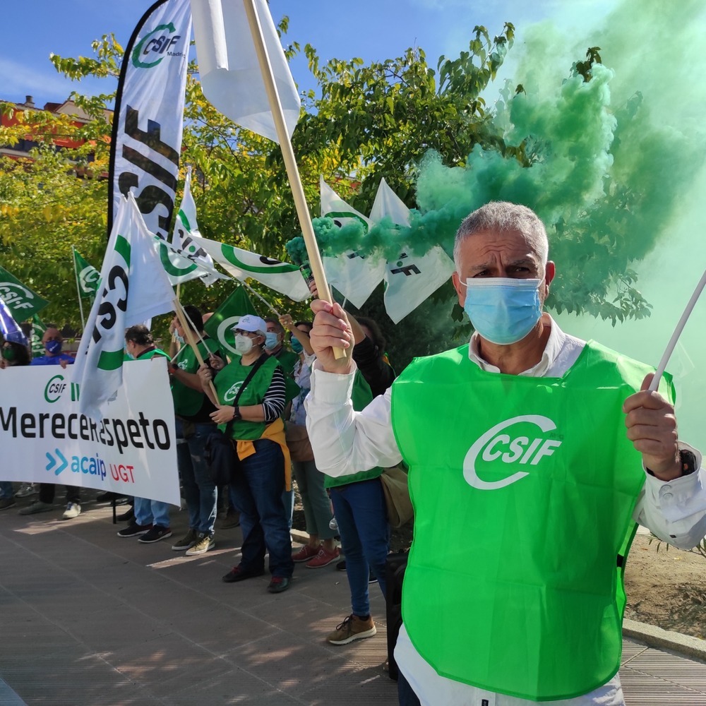 Acaip-UGT y CSIF califican de éxito la protesta en Cuenca