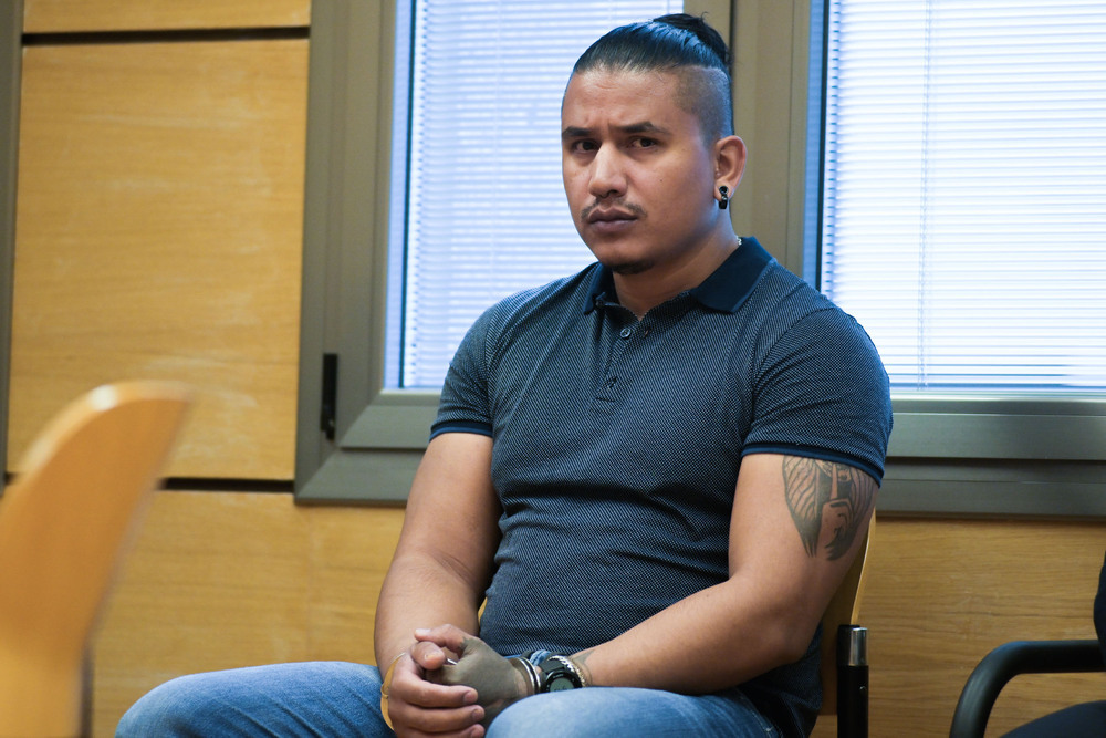 Carlos Andrés Bustamante, acusado del asesinato de Nancy Paola Reyes, durante el juicio.