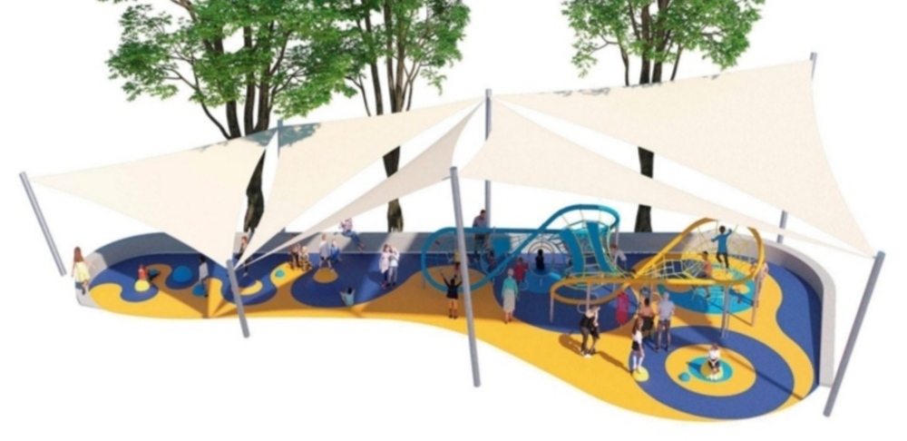 Una mariposa doble cubierta, nuevo parque infantil 