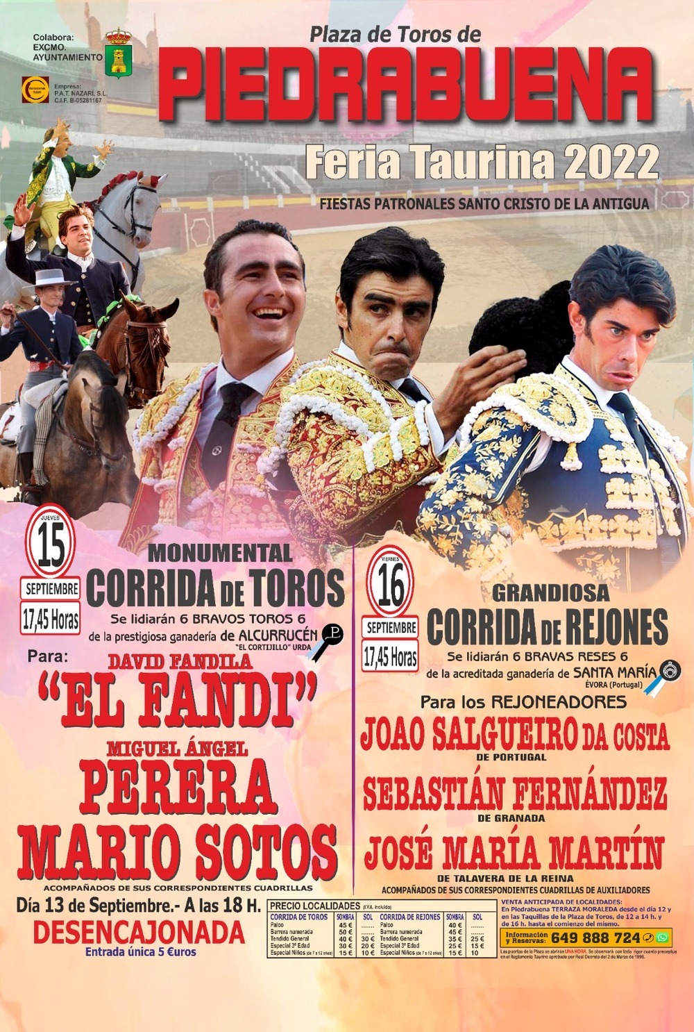 El Fandi, Perera y Mario Sotos se citan en Piedrabuena