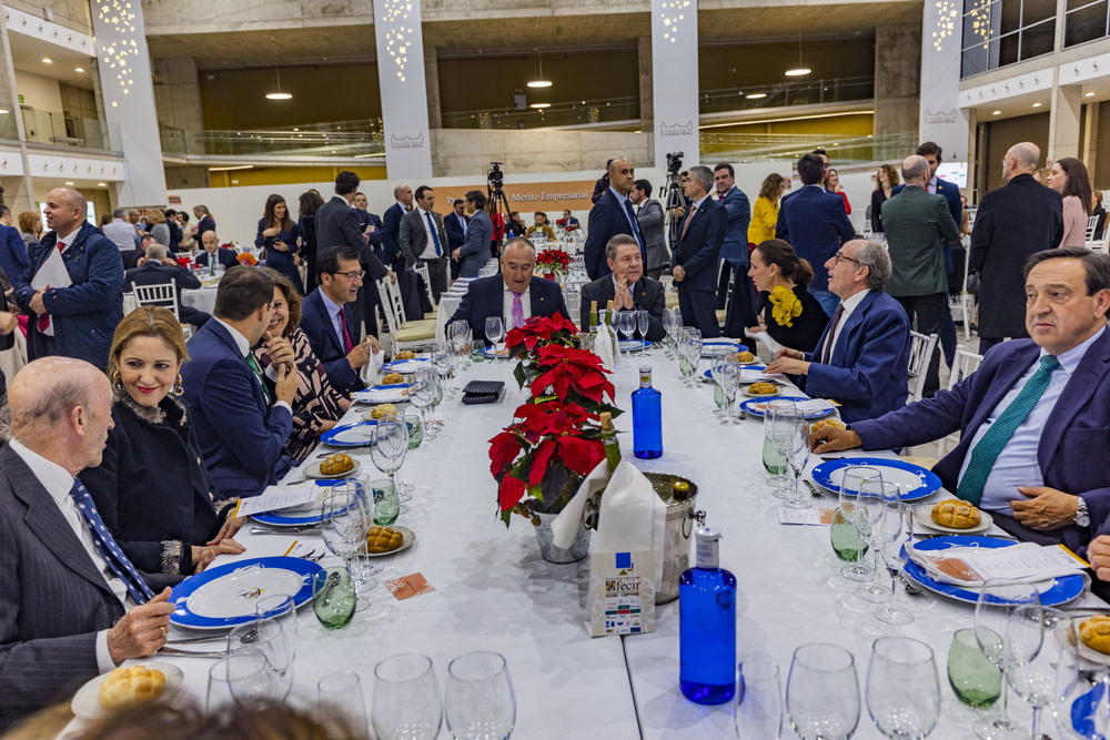 entrega de los premios empresariales de FECIR, en Ciudad Real, premios empresarios de Fecir,, con la asistencia de Emiliano García page y Jose Manuel Caballero que entrega uno de los premios a Diego MUrillo director de La Tribuna de Ciudad Real  / RUEDA VILLAVERDE