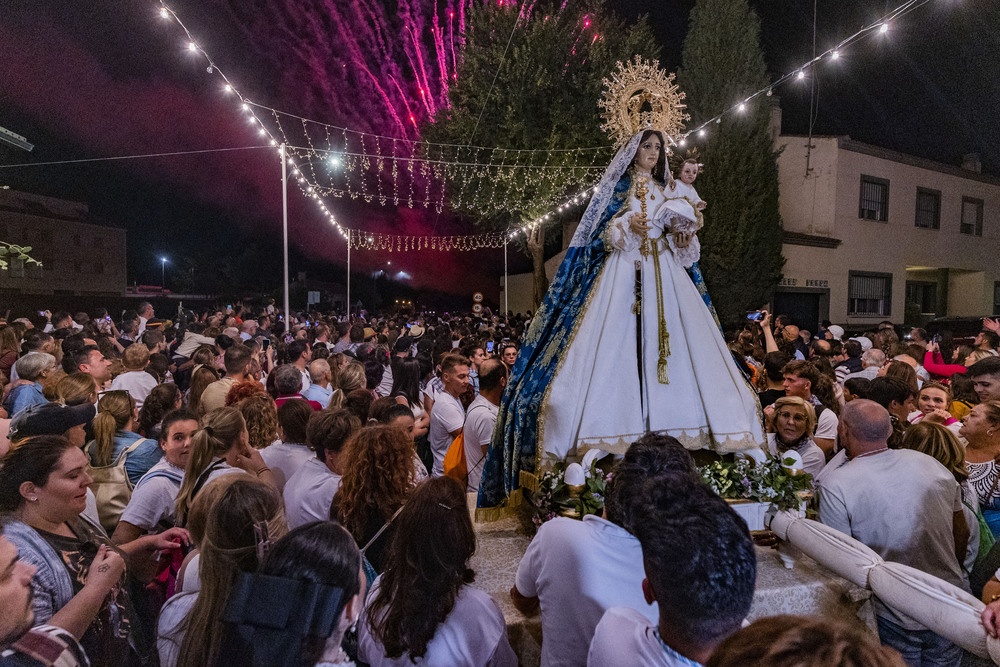 llegada a Pozuelo de Calatrava de la Virgen de los Santos patrona de Pozuelo,  llega a Pozuelo la Virgen de los Santos patrona de pozuelo de Calatrava  / RUEDA VILLAVERDE