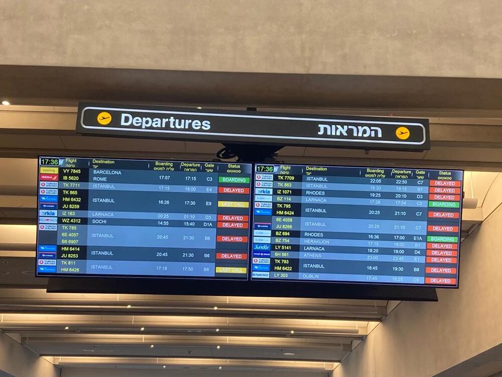 Aviones cancelados y retrasados en el aeropuerto de Tel Aviv
