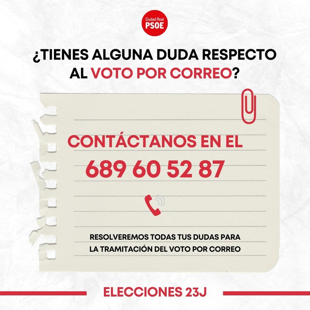 El PSOE insiste en la importancia de votar por correo el 23-J