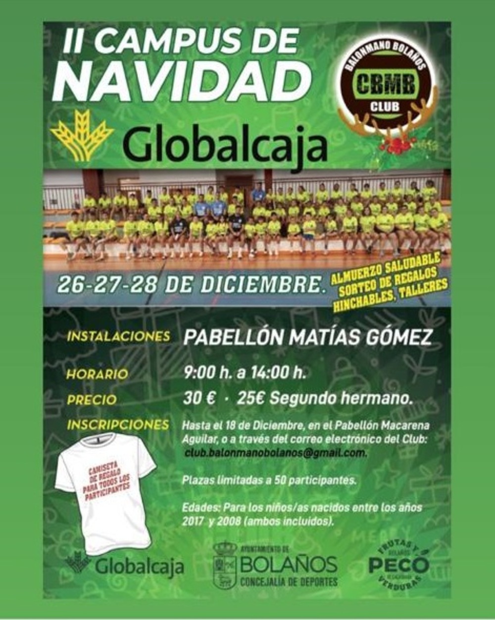 Cartel del II Campus de Navidad del BM Bolaños.