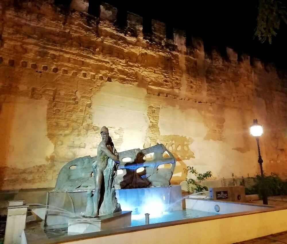 Fountain Of The Monument To Alvar Núñez Cabeza De Vaca In Jerez De La Frontera.