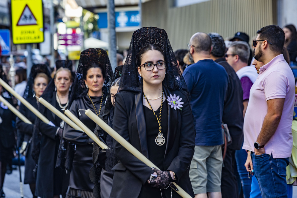 SEMANA SANTA DE CIUDAD REAL PROCESIÓN DEL SABADO SANTO DE SAN PEDRO CON LA SALIDA DE DOS PASOS LA VIRGEN DE LA SOLEDAD, HERMANDAD DE LA SOLEDAD Y VIRGEN DE LA AMARGURA  / RUEDA VILLAVERDE