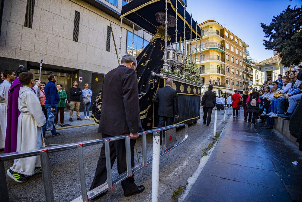 SEMANA SANTA DE CIUDAD REAL PROCESIÓN DEL SABADO SANTO DE SAN PEDRO CON LA SALIDA DE DOS PASOS LA VIRGEN DE LA SOLEDAD, HERMANDAD DE LA SOLEDAD Y VIRGEN DE LA AMARGURA  / RUEDA VILLAVERDE