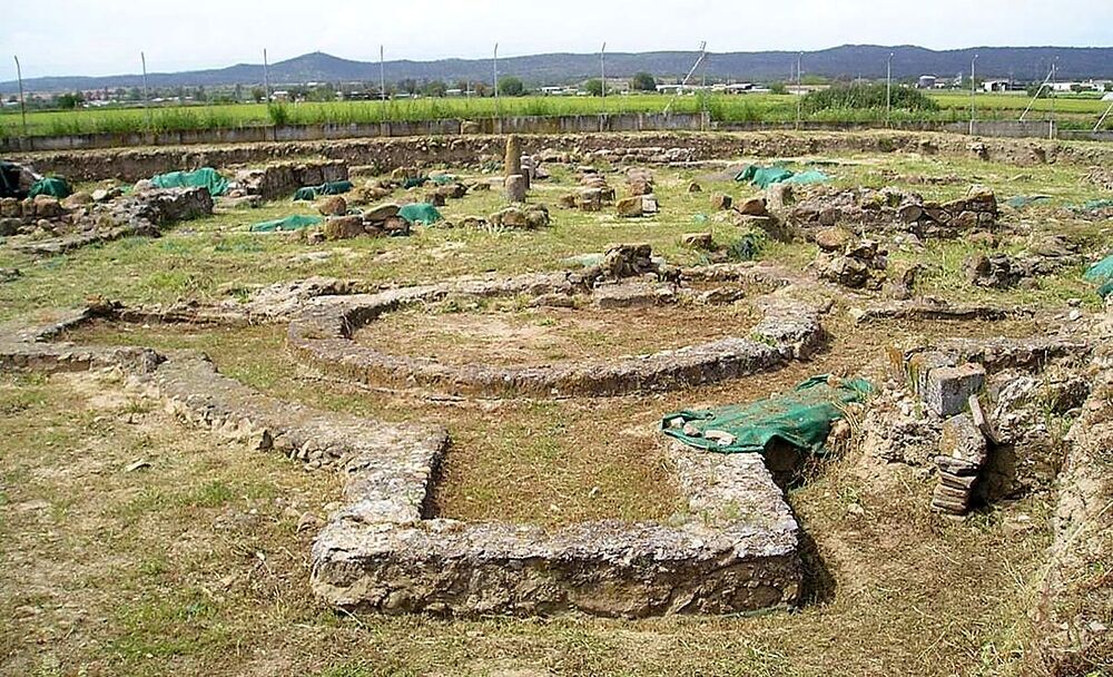 Imagen de archivo de algunos de los hallazgos de la villa romana de Talavera La Nueva. 