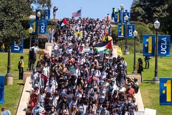 La Policía interviene en la protesta propalestina de California