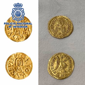 La Policía recupera en Saceruela dos monedas visigodas