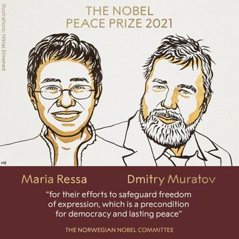 Los periodistas María Ressa y Dmitry Muratov, Nobel de la Paz