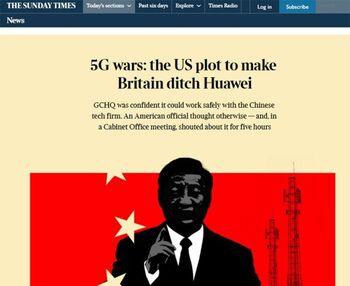 EEUU forzó al Reino Unido a echar a Huawei de sus redes 5G