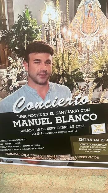 Manuel Blanco actuará el sábado en el santuario de la virgen