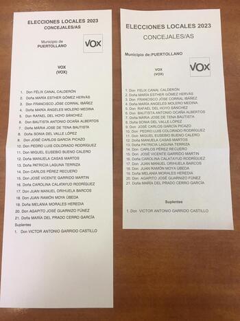 Vox #Puertollano detecta un error en la papeleta buzoneada