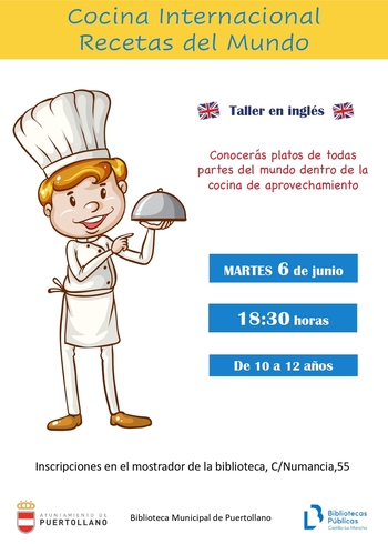 Taller de cocina en inglés en Puertollano