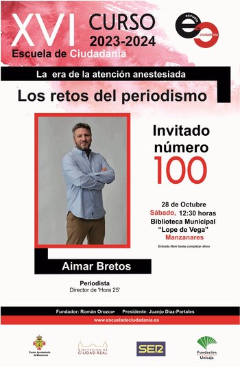 Aimar Bretos hablará de periodismo este sábado en Manzanares