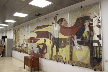 Correos cede a Alcázar el mural de Isidro Parra